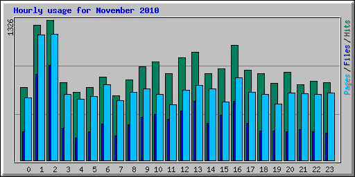Hourly usage for November 2010