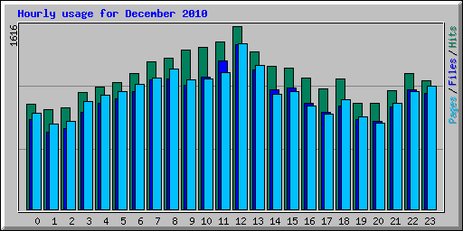 Hourly usage for December 2010
