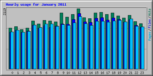 Hourly usage for January 2011