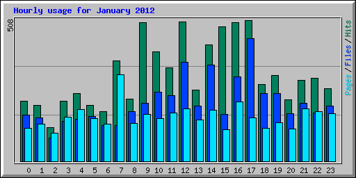 Hourly usage for January 2012