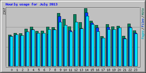 Hourly usage for July 2013