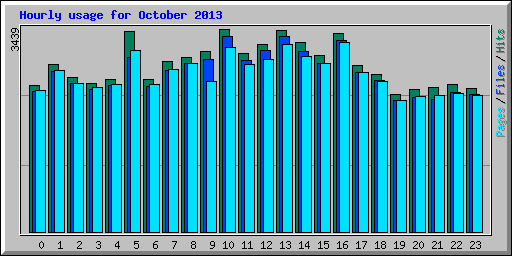 Hourly usage for October 2013