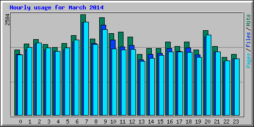 Hourly usage for March 2014