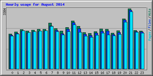 Hourly usage for August 2014