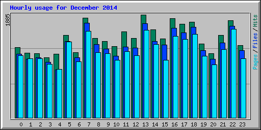 Hourly usage for December 2014