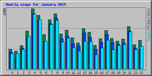Hourly usage for January 2015