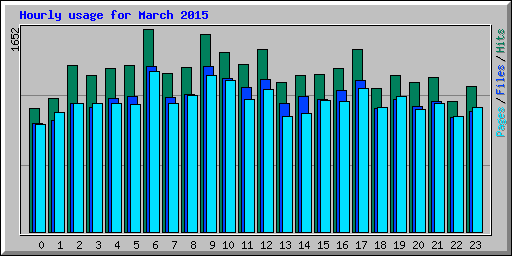 Hourly usage for March 2015