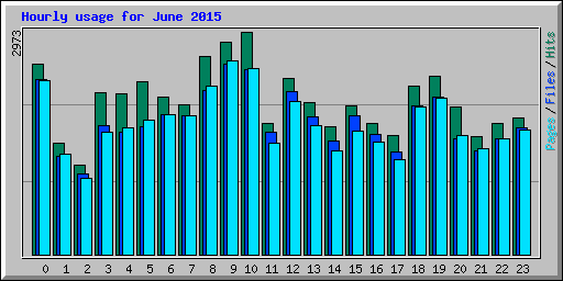 Hourly usage for June 2015