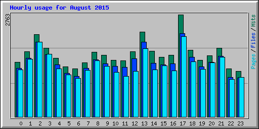 Hourly usage for August 2015