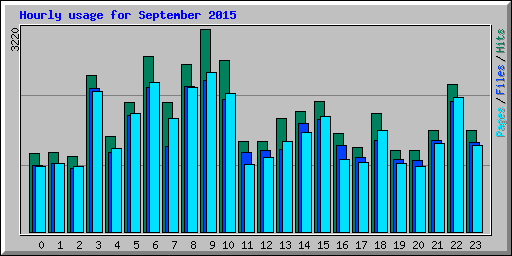 Hourly usage for September 2015
