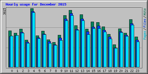 Hourly usage for December 2015