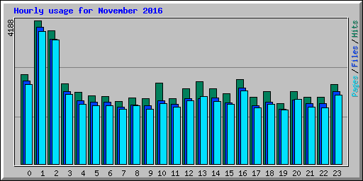 Hourly usage for November 2016