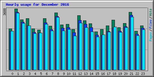 Hourly usage for December 2016