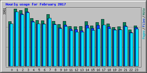 Hourly usage for February 2017