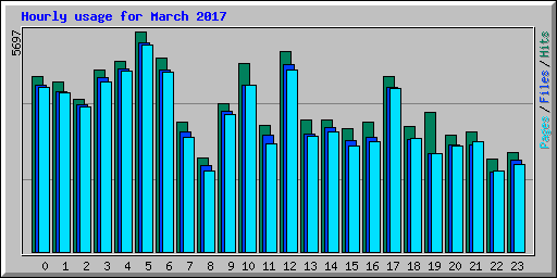 Hourly usage for March 2017